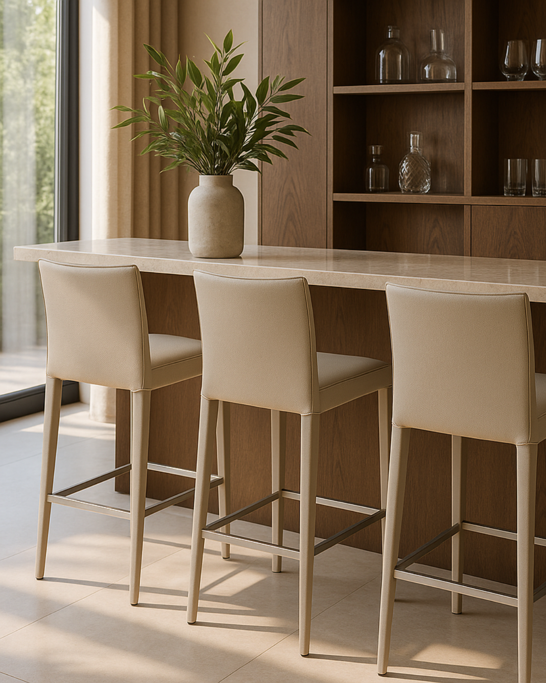 Othello Bar Stool - Concrete Grey
