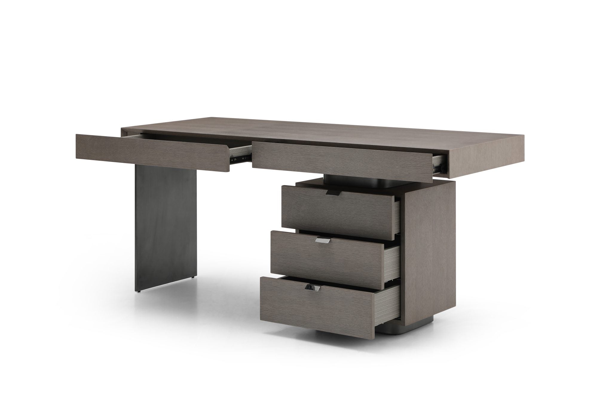 Oston Office Desk - Grey - Right Hand Drawers