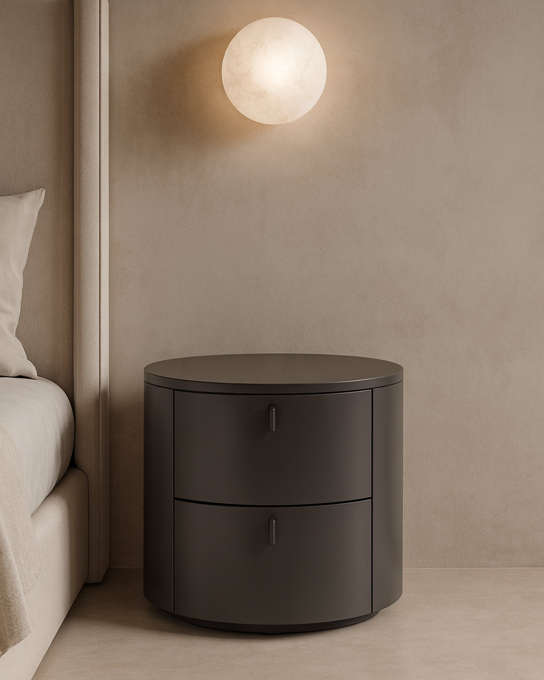 Sims Bedside Table - Matte Anthracite