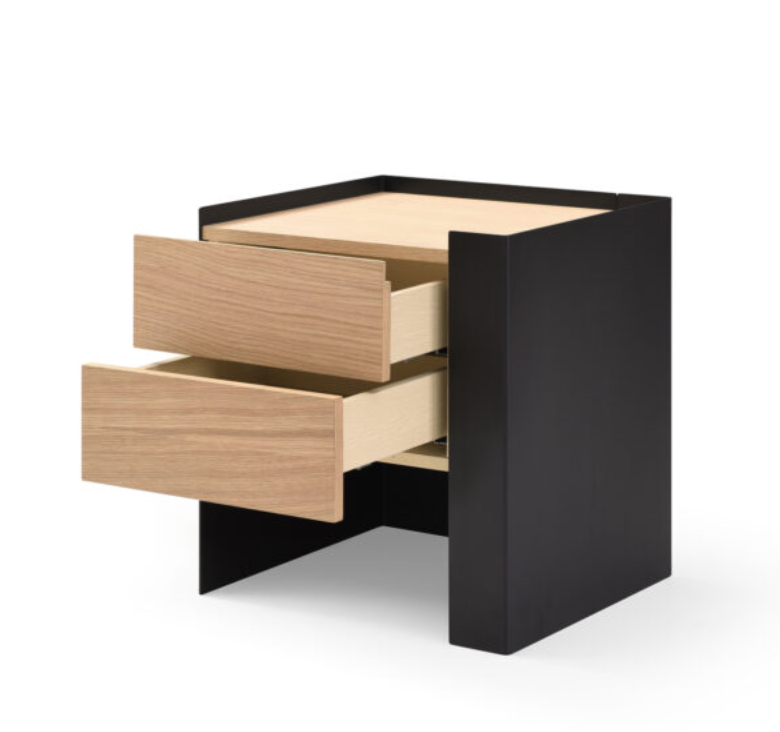 Tunica Bedside Table - Light Ash Oak - Pair