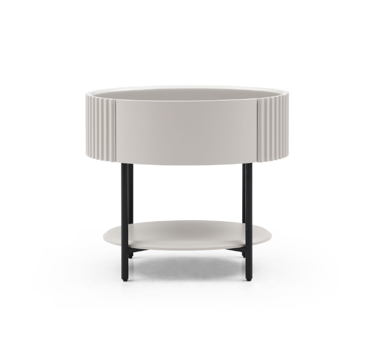 Avola Bedside Table - Matte Beige