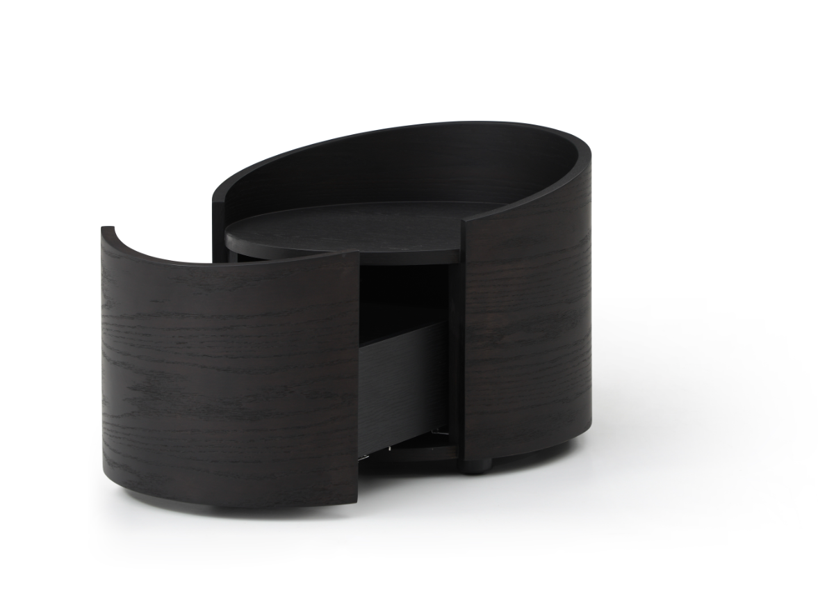 Amond Bedside - Smoke Oak
