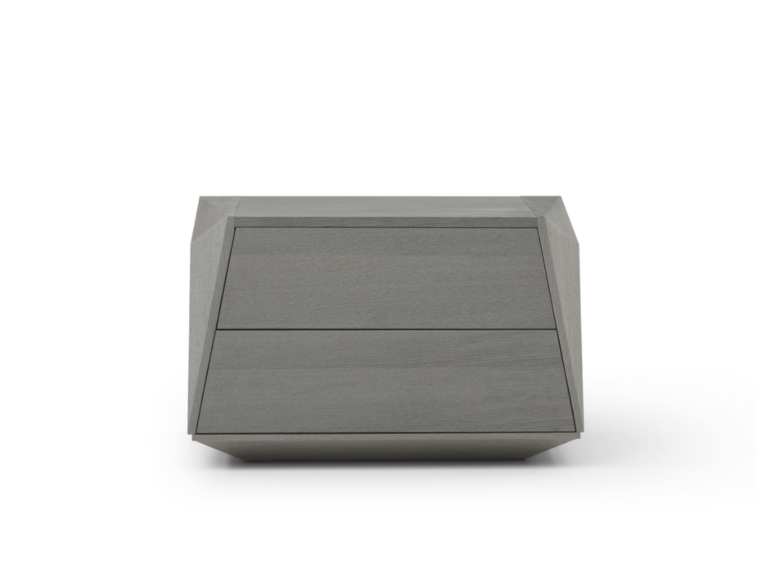 Madon Wide Bedside Table 700mm - Dark Grey Oak
