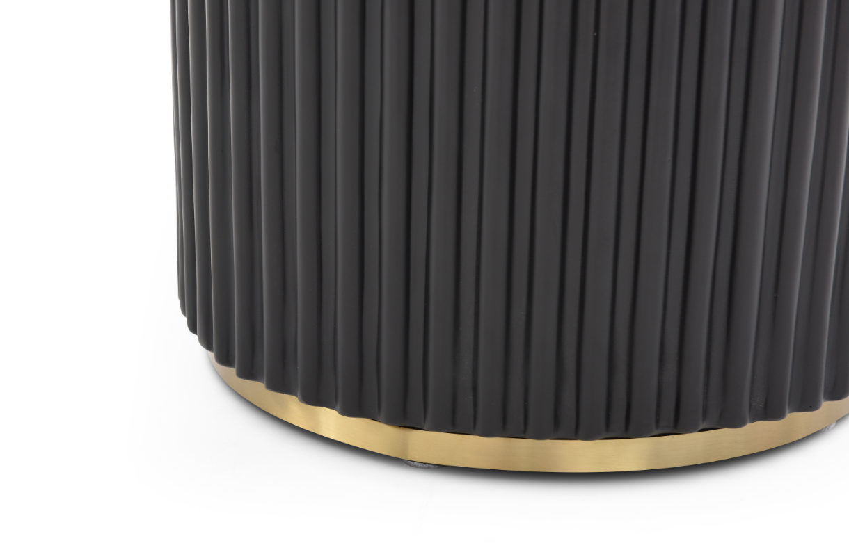 Lantine 280 Dining Table - Black Oak & Brass