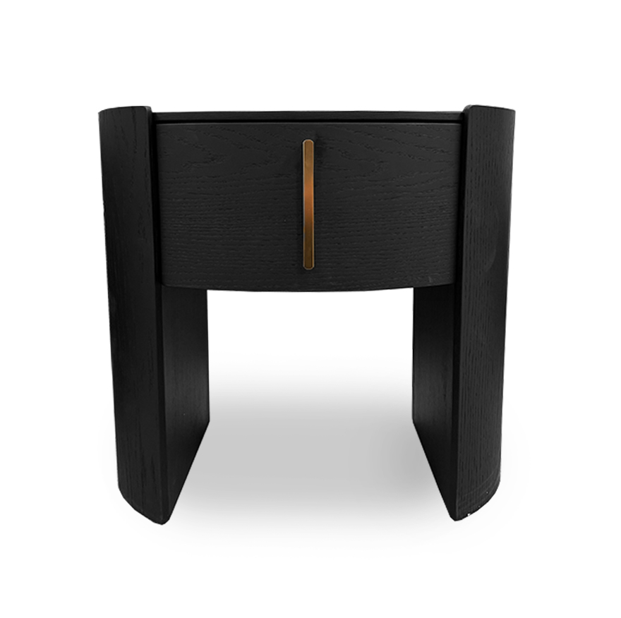 Tulume Bedside - Matt Black Oak