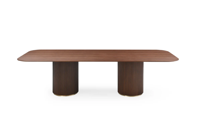 Lantine 240 Dining Table – Walnut & Brass