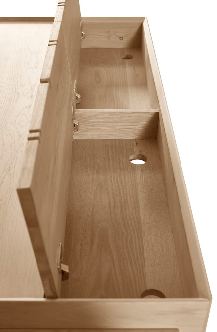 Offset Solid Oak Desk - Natural