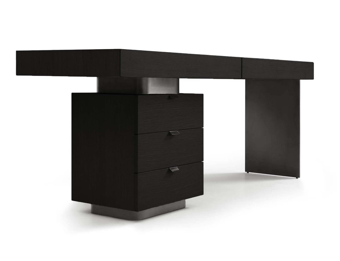 Oston Desk - Smoke Oak - Left Hand Drawers