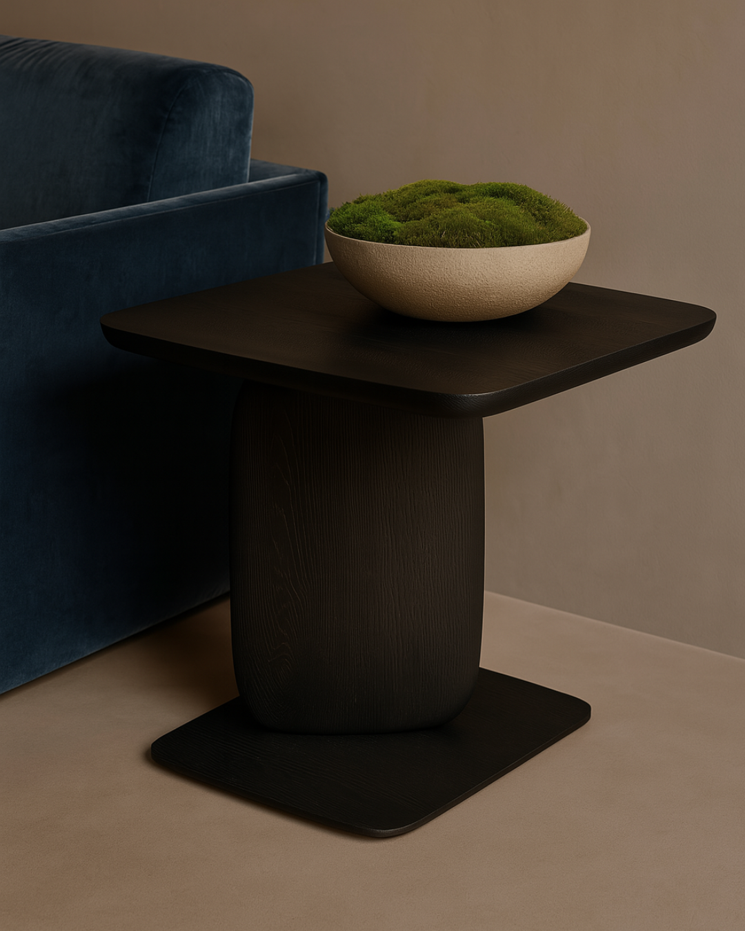 Underline Side Table - Black Oak