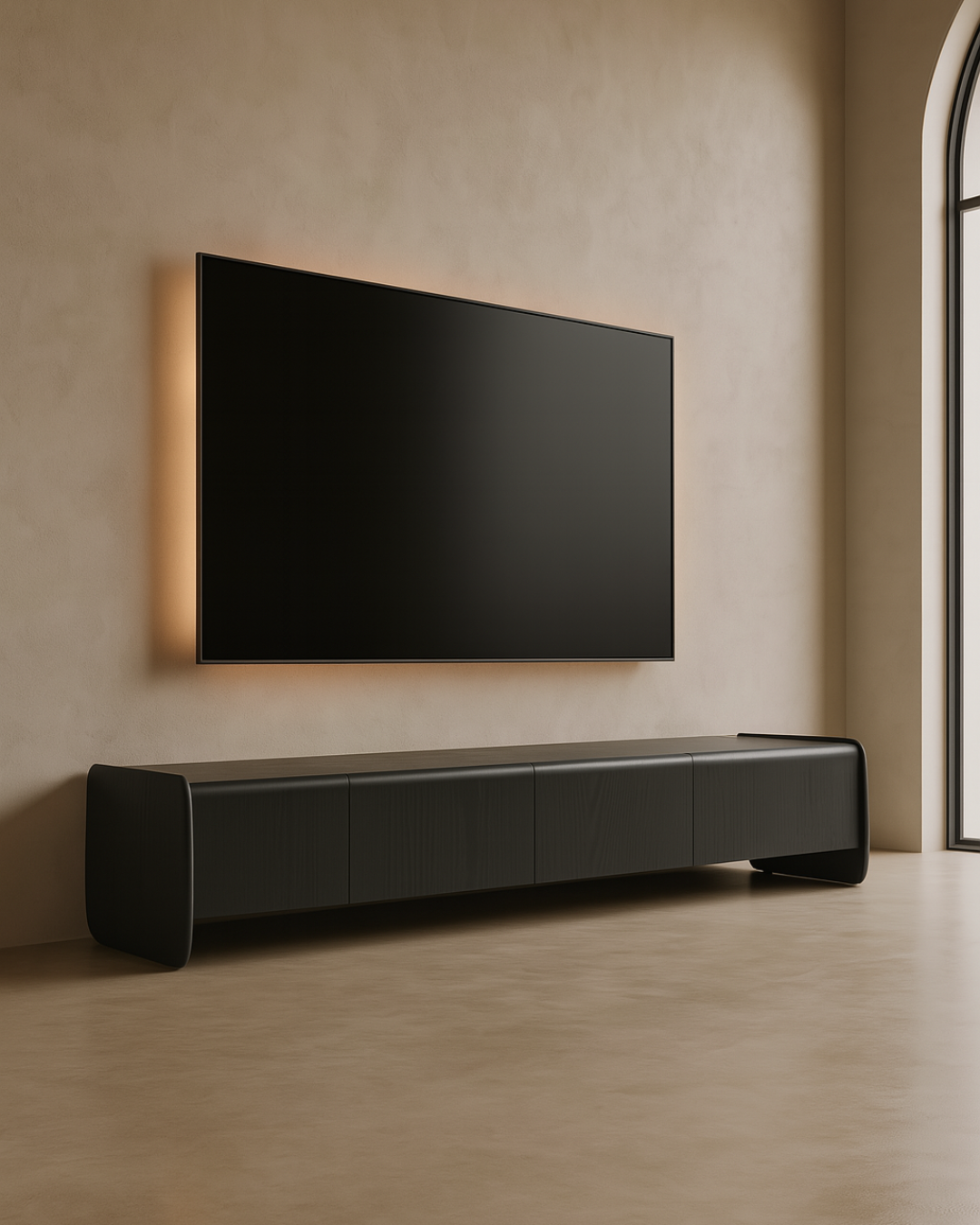 Underline Tv Unit - Black Oak