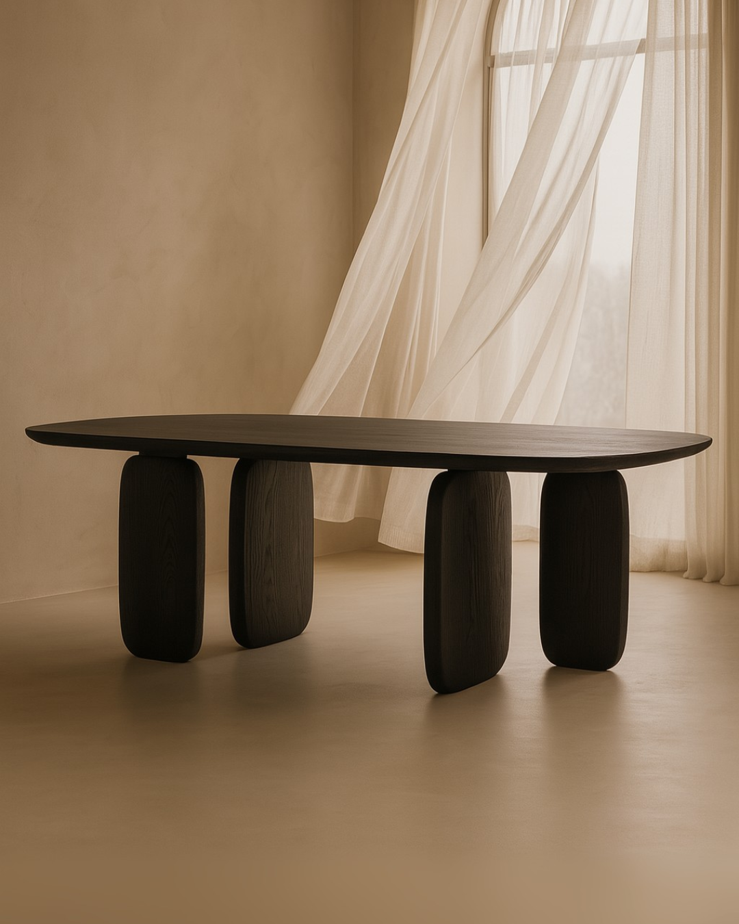 Underline 210 Dining Table - Black Oak