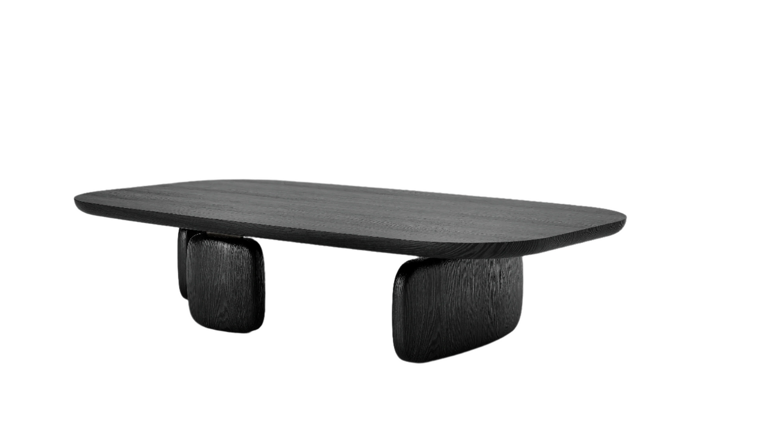 Underline Oval Coffee Table - Black Oak