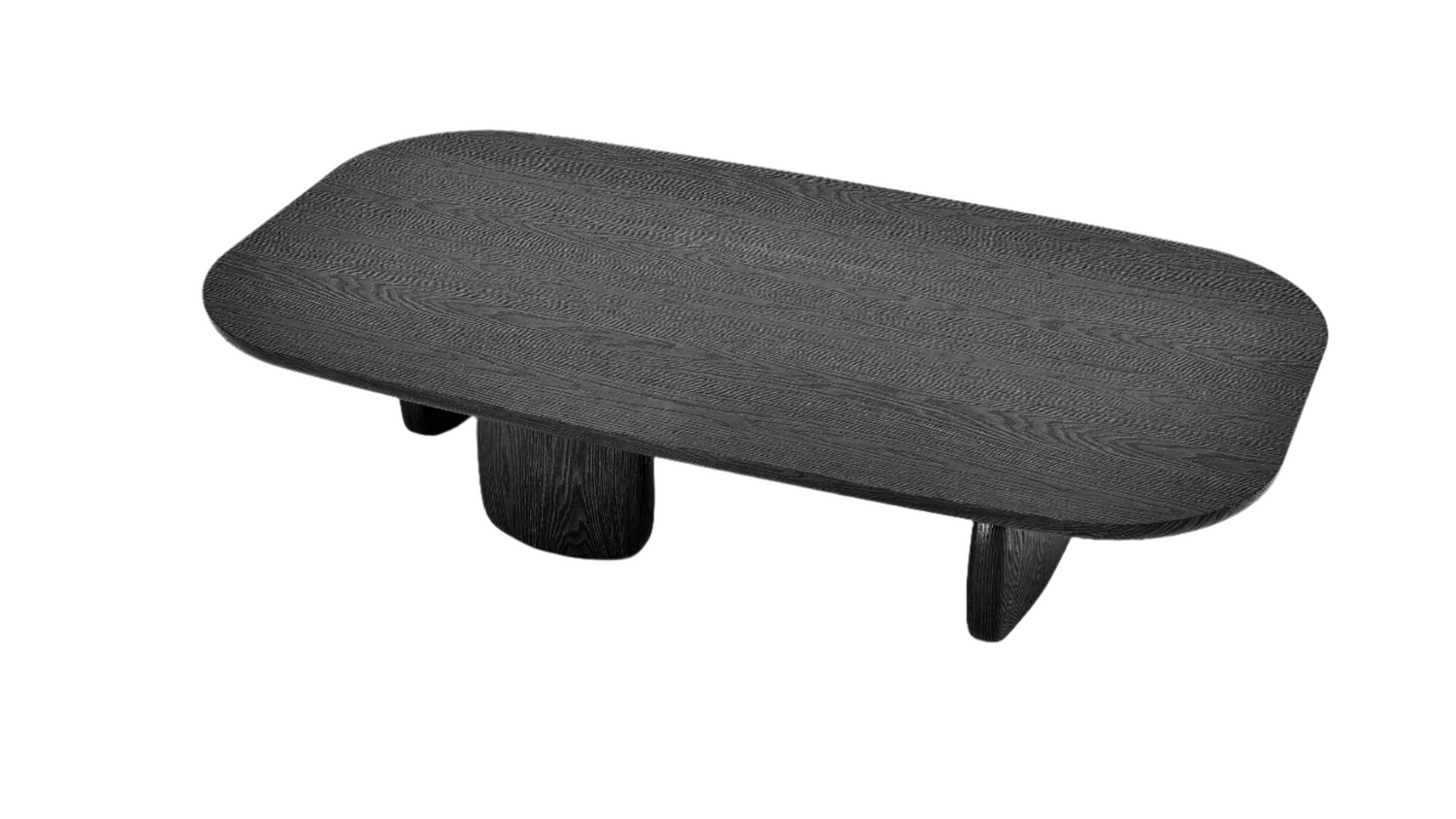 Underline Oval Coffee Table - Black Oak