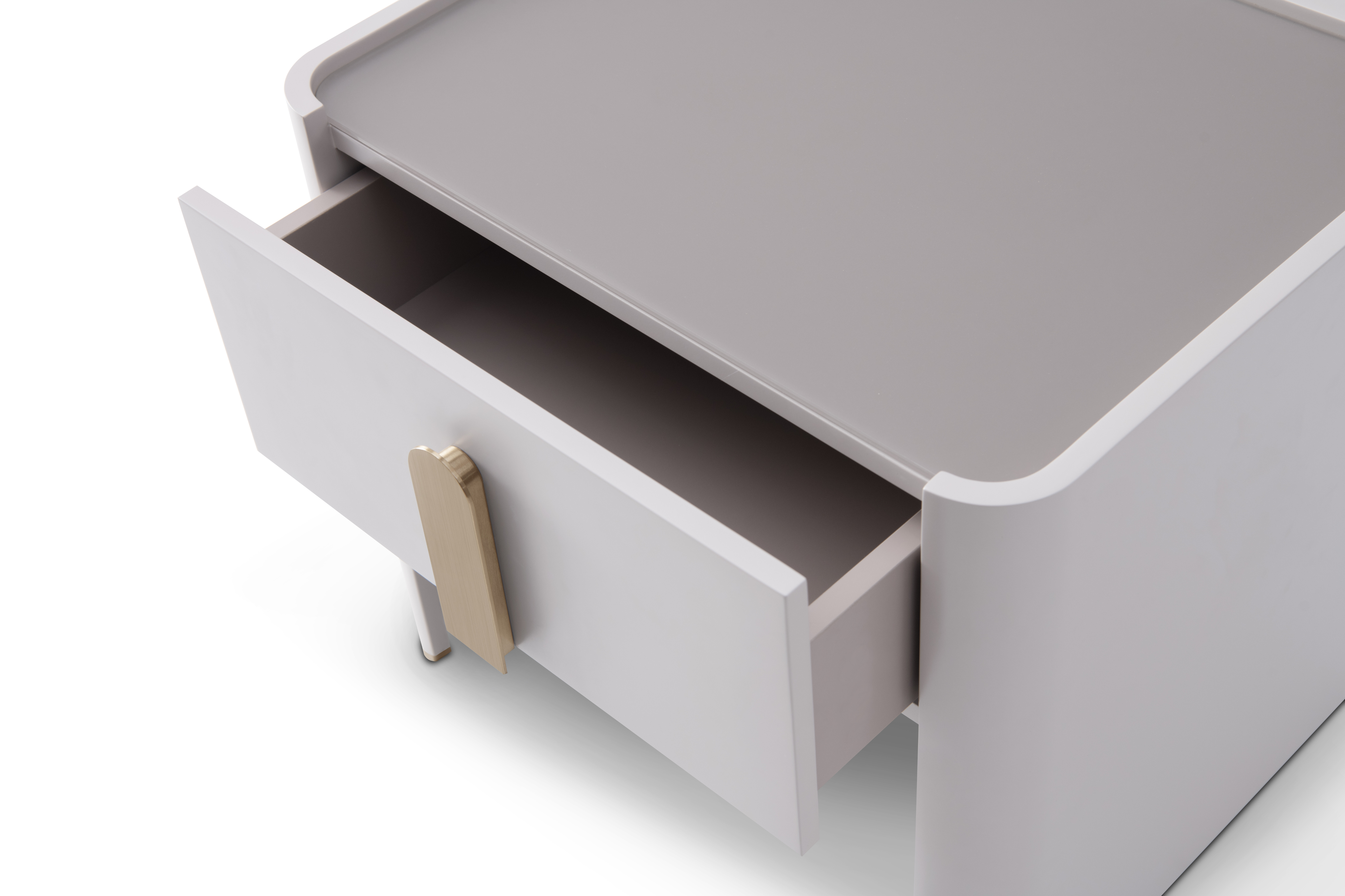 Polaris Bedside Table - Matte Beige