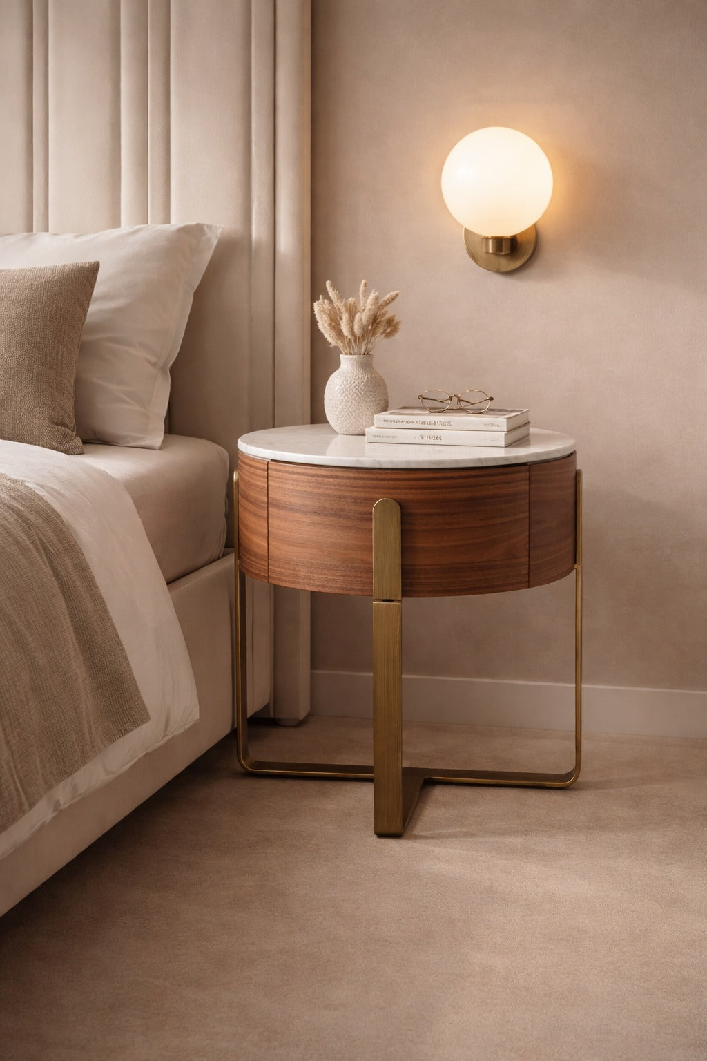 Aurelia Round Bedside Table