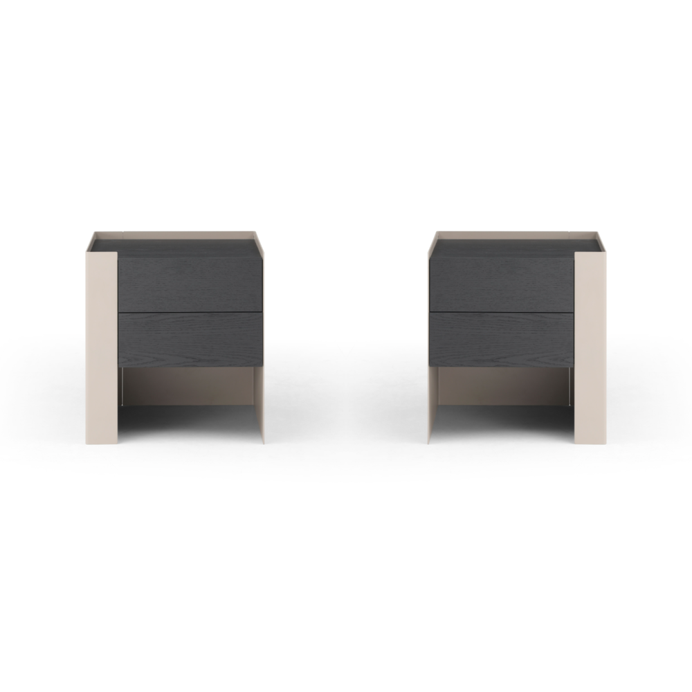 Tunica Bedside Table - Taupe - Pair