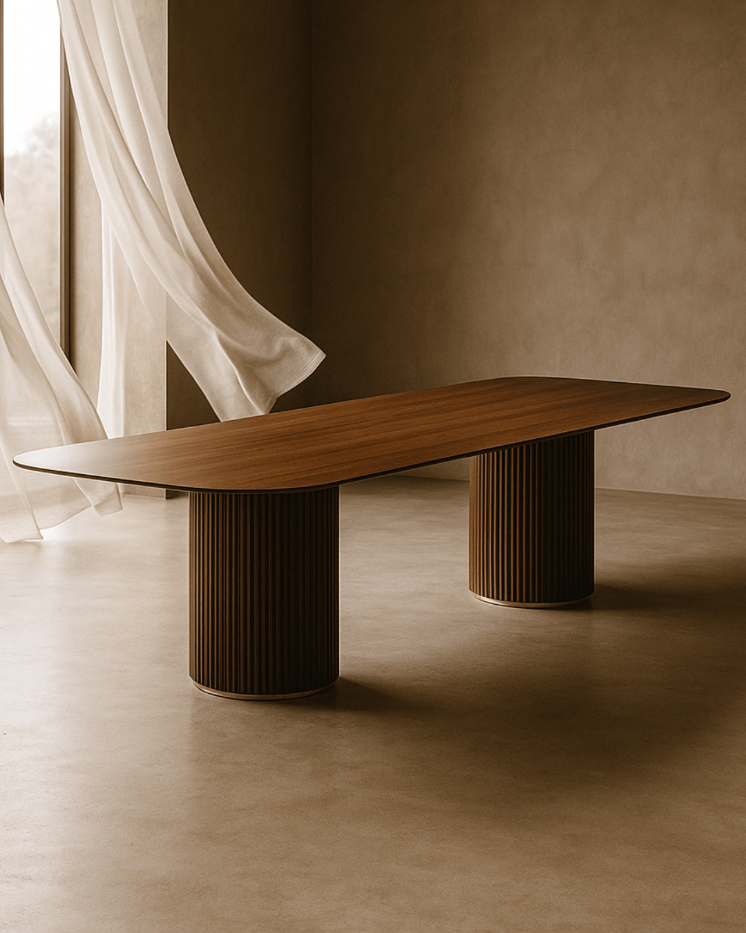 Lantine 240 Dining Table – Walnut & Brass