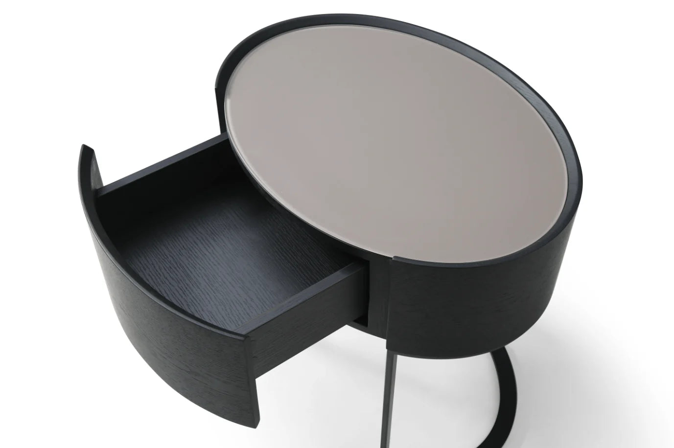 Verge Bedside Table - Black Oak