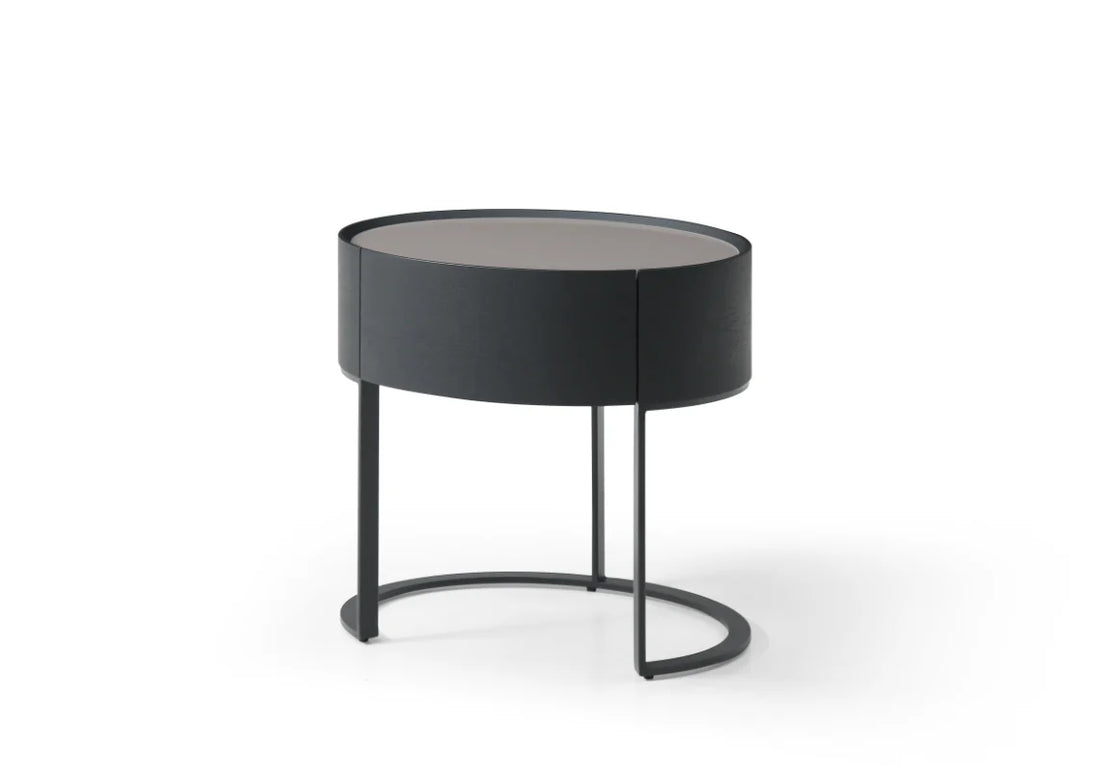 Verge Bedside Table - Black Oak
