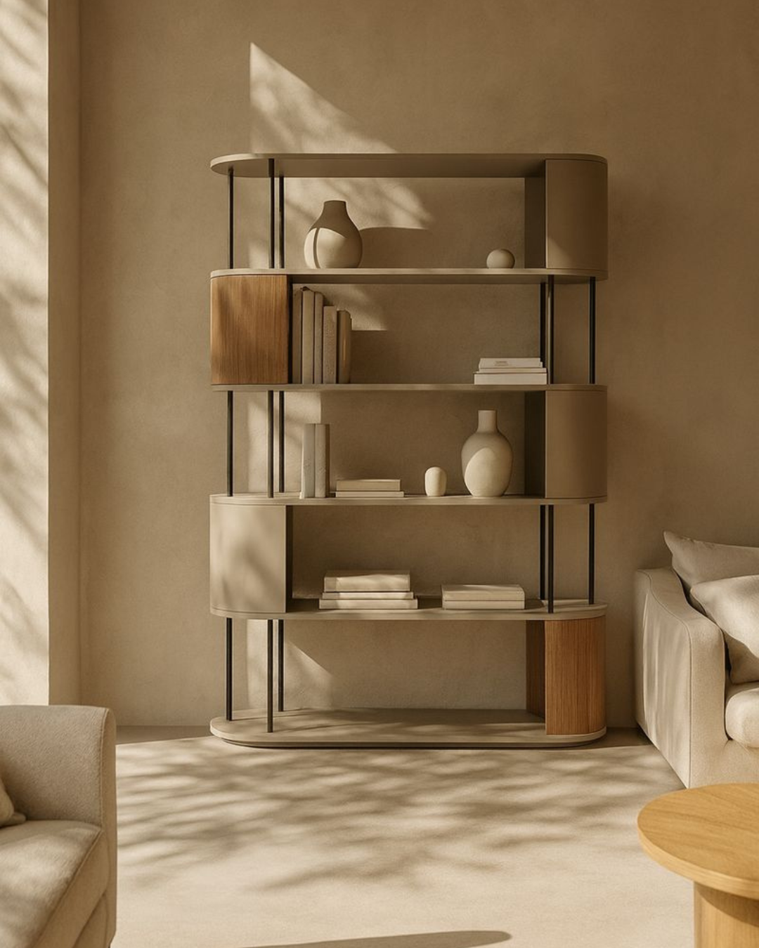 Sims Bedside Table - Matte Beige