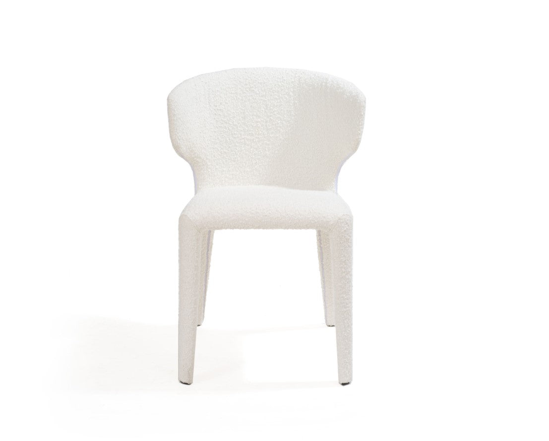 Vela Dining Chair - Chex Polar Bouclé