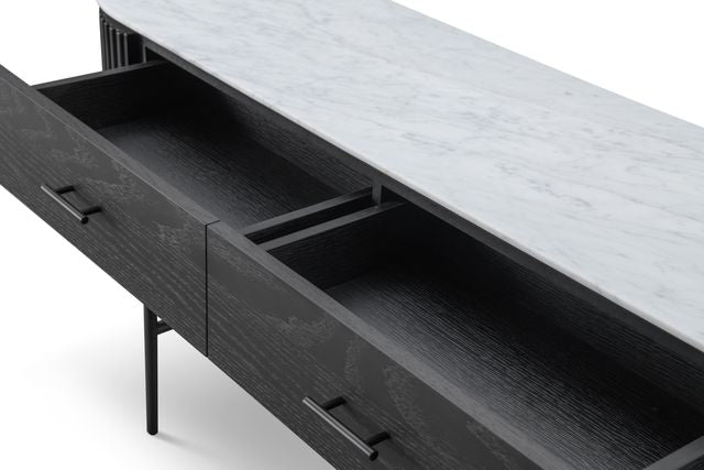 Lantine Marble Console Table - Matt Black