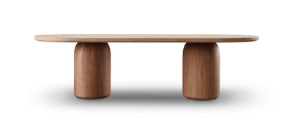 Basilca Dining Table 270 - Walnut Travertine