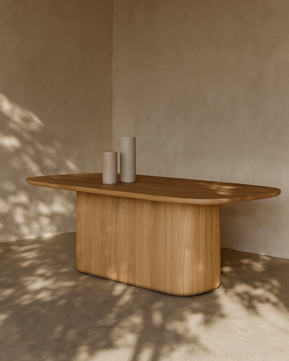 Berwick Dining Table - Single Pedestal- Ash Oak