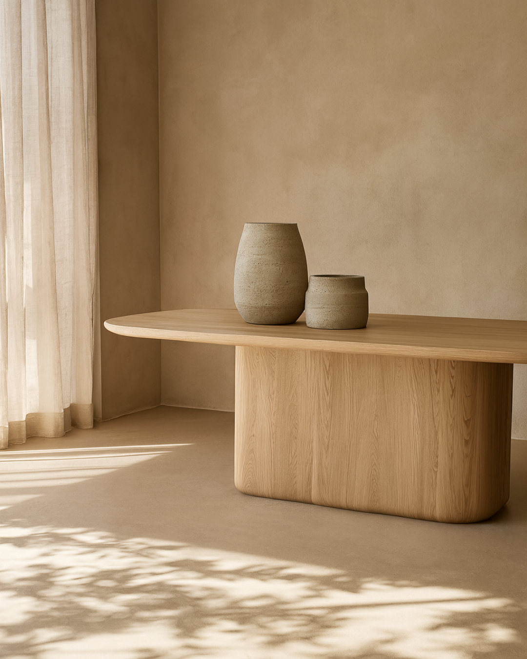 Berwick Dining Table - Single Pedestal- Ash Oak