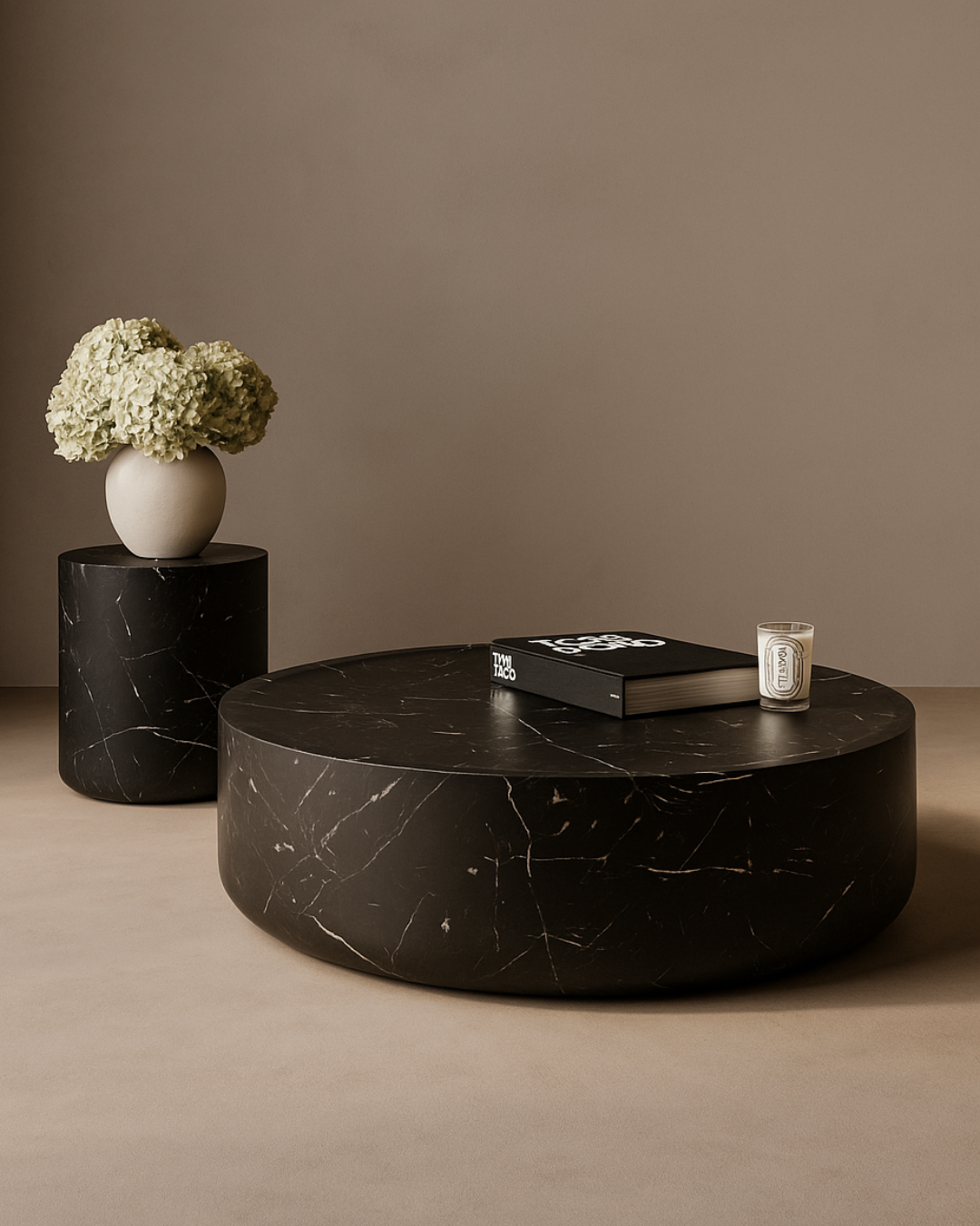 Ciladro Coffee Table - Faux Black Marble - Large