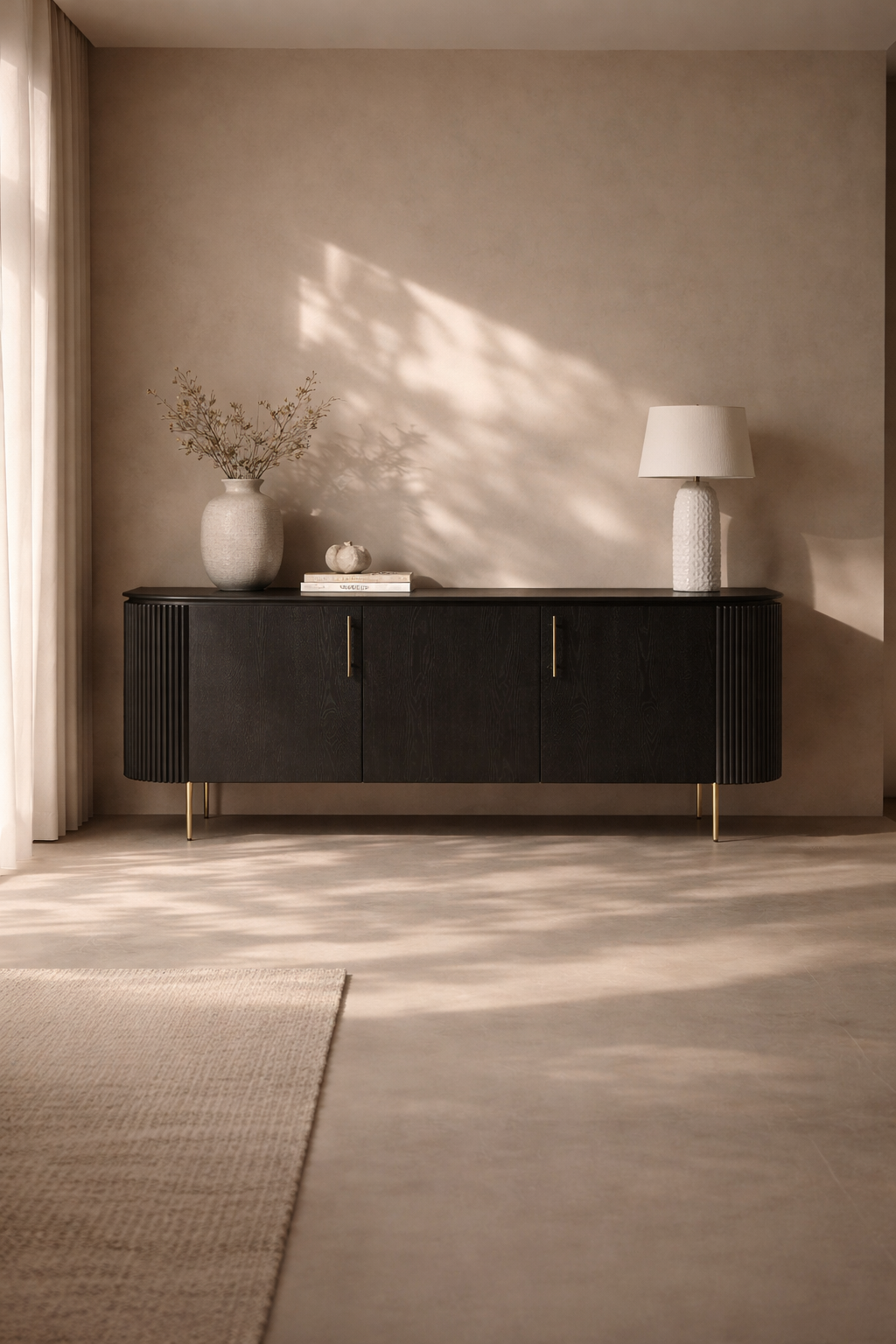 Lantine Buffet - Black Oak &amp; Brass