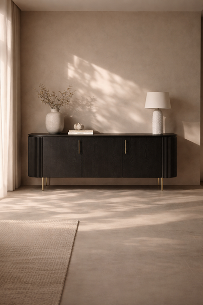 Lantine Buffet - Black Oak &amp; Brass