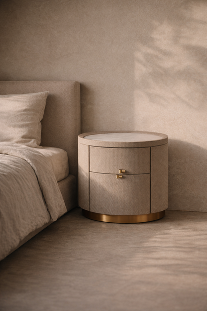 Ritz Bedside Table - White Marble