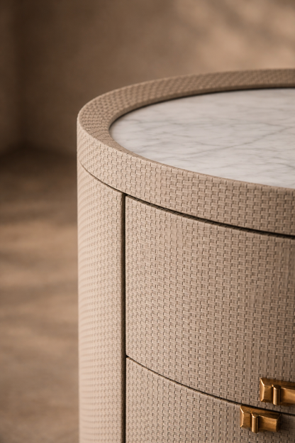 Ritz Bedside Table - White Marble