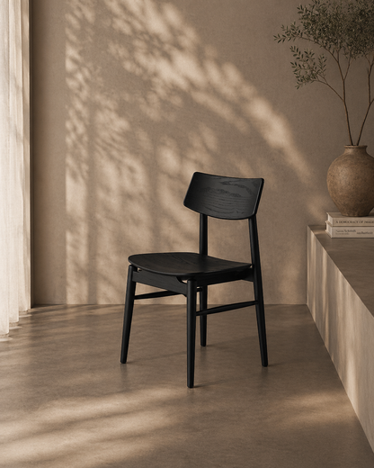 Mono Solid Oak Dining Chair - Matte Black