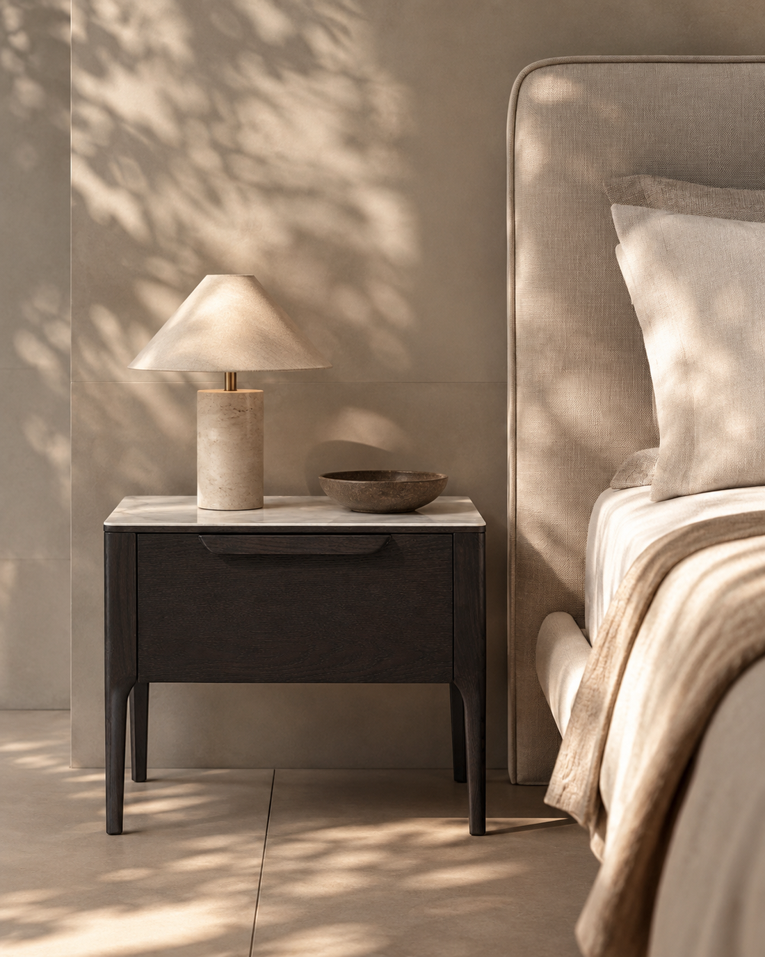 Palmetto - Bedside Table/Nightstand - Grey Wash Oak