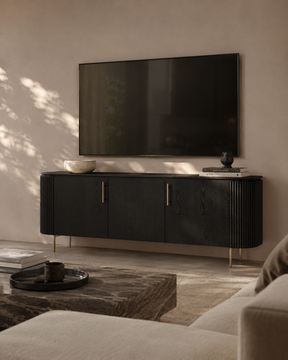 Lantine Buffet - Black Oak &amp; Brass