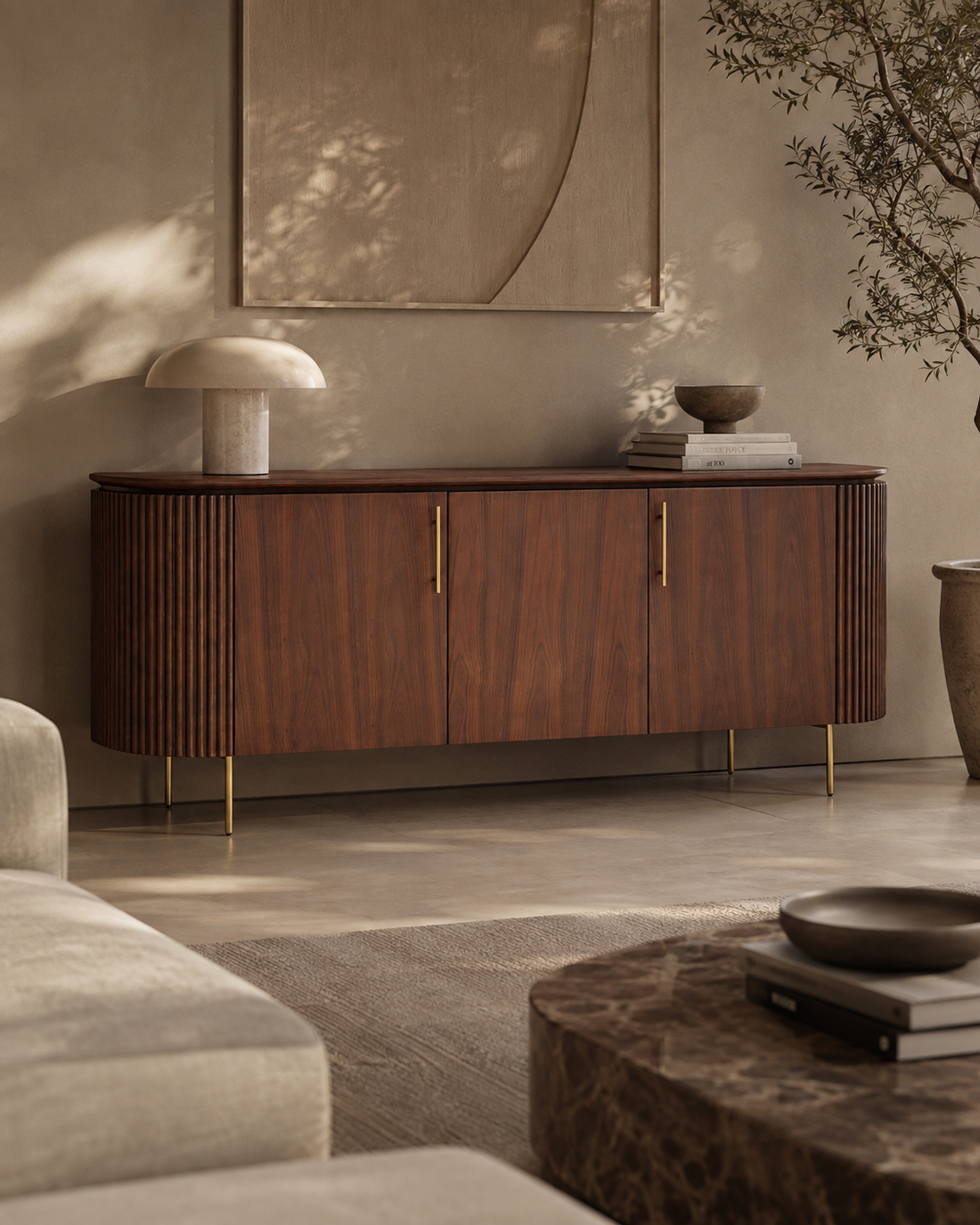 Lantine Buffet – Walnut &amp; Brass