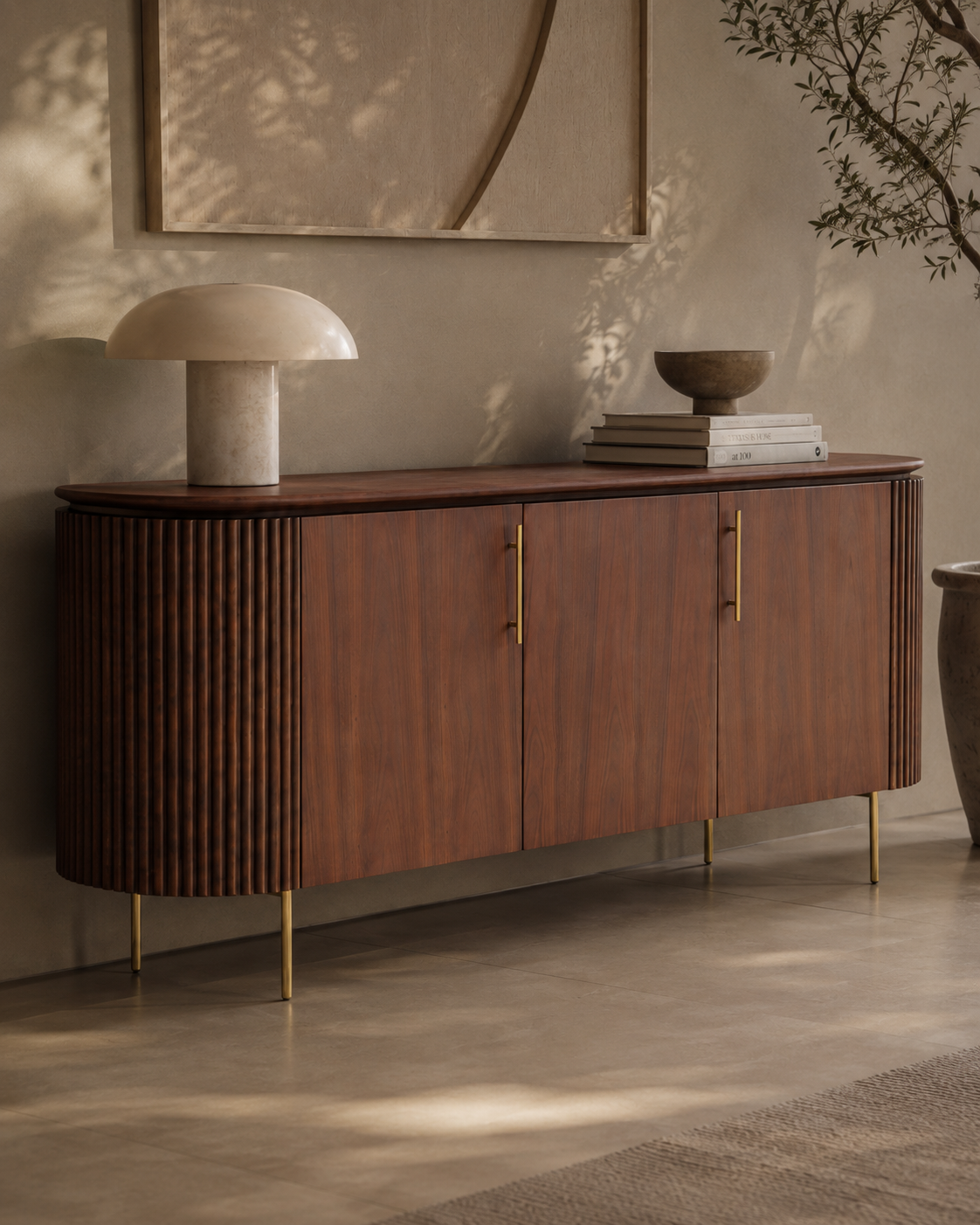 Lantine Buffet – Walnut &amp; Brass