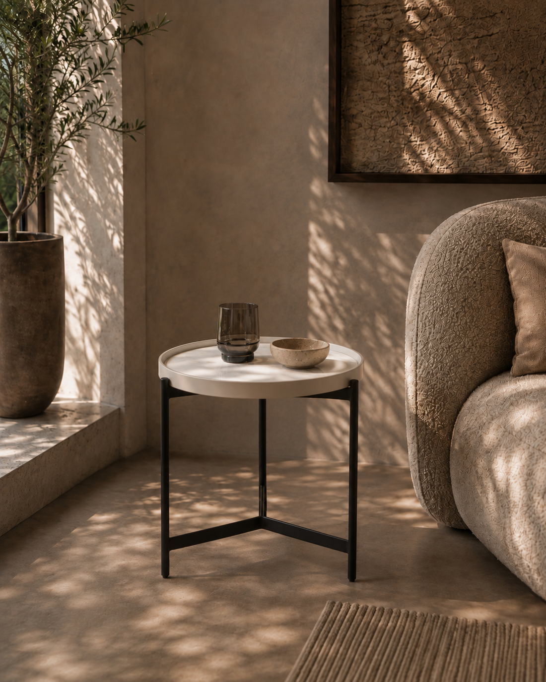 Ivery Side Table - Light Grey