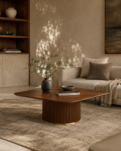 Lantine Coffee Table - Walnut &amp; Brass