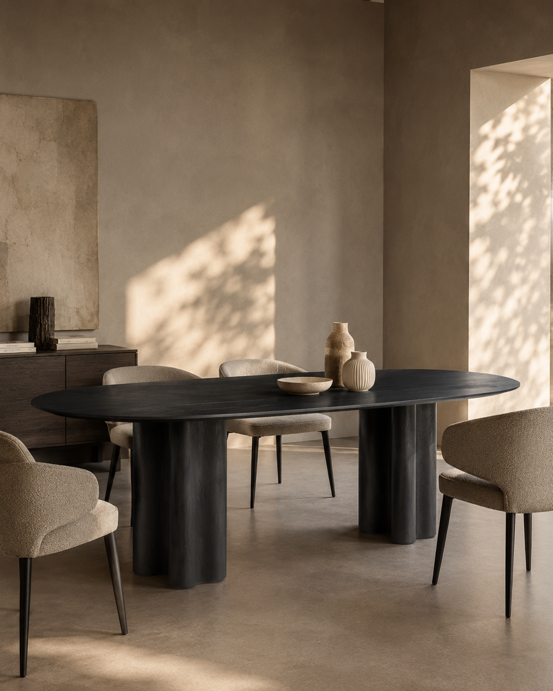Moon Dining Table 240 - Black Oak