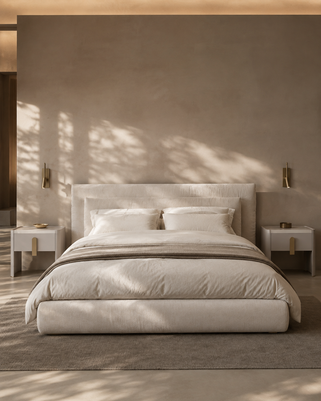 Polaris Bedside Table - Matte Beige