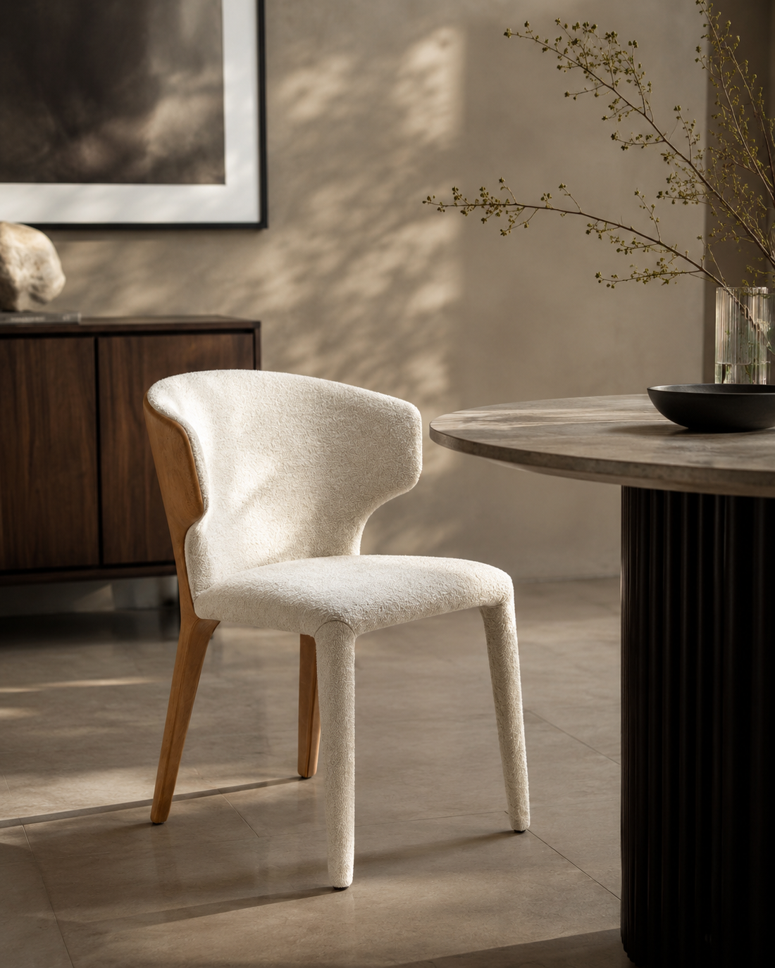 Vela Dining Chair - Avery Cream &amp; Honey