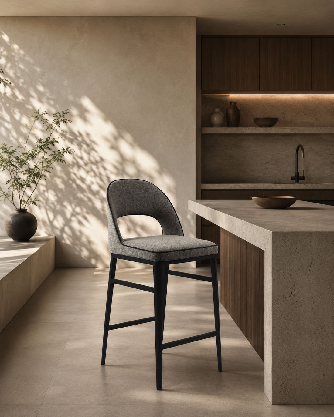 Verna Bar Stool - Enzimi Dark Grey