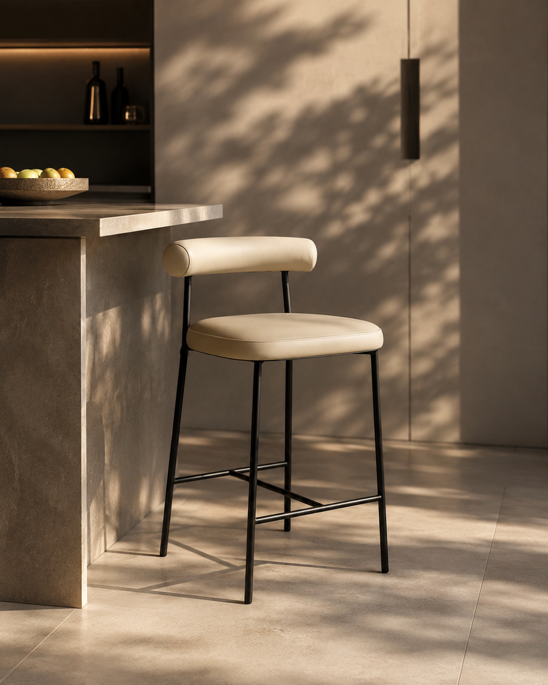 Alita Stool - Dark Marble