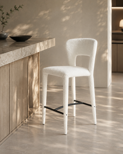 Pari I Bar Stool - Chex Polar Bouclé