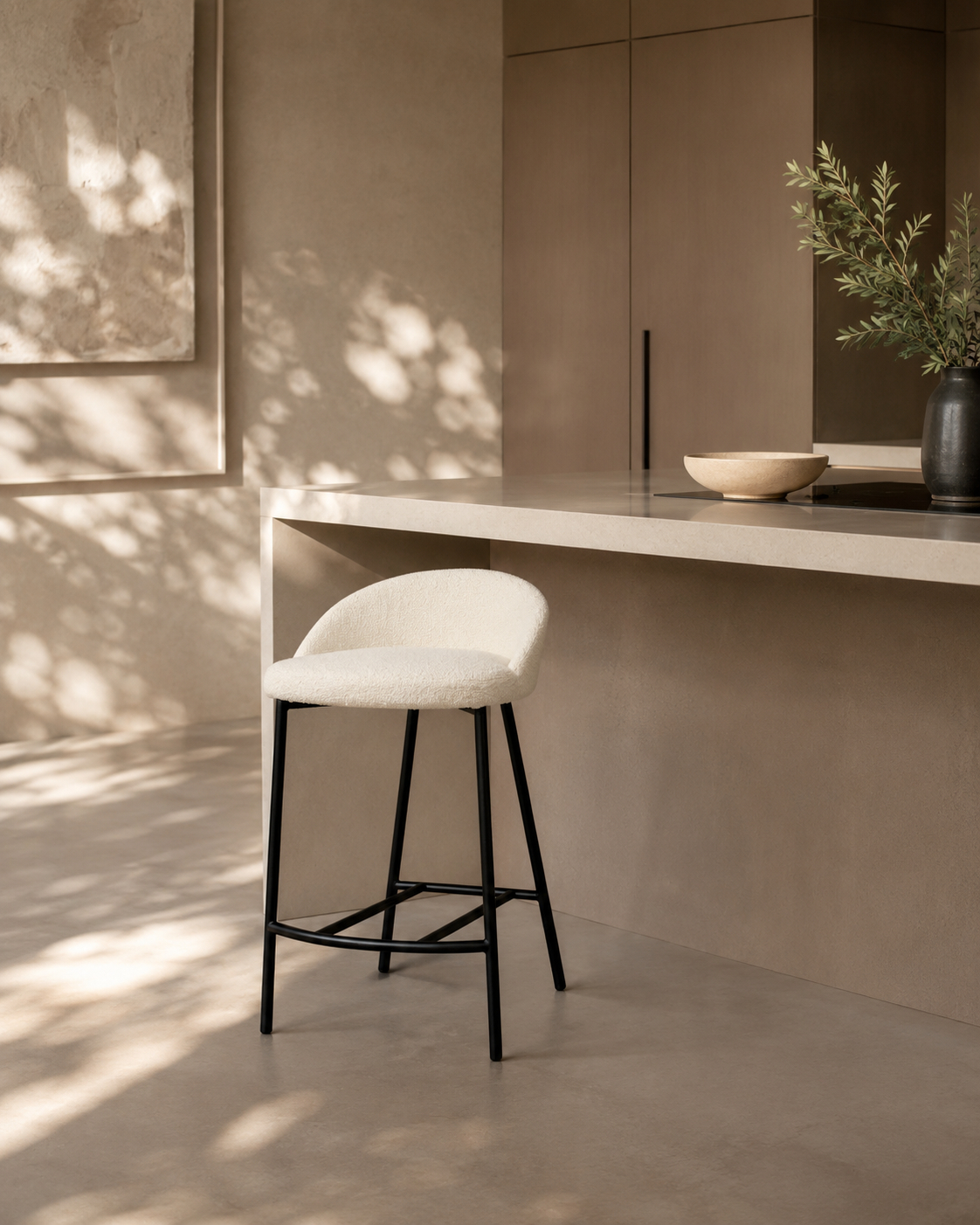 Tux Counter Stool - Chex Bouclé Polar