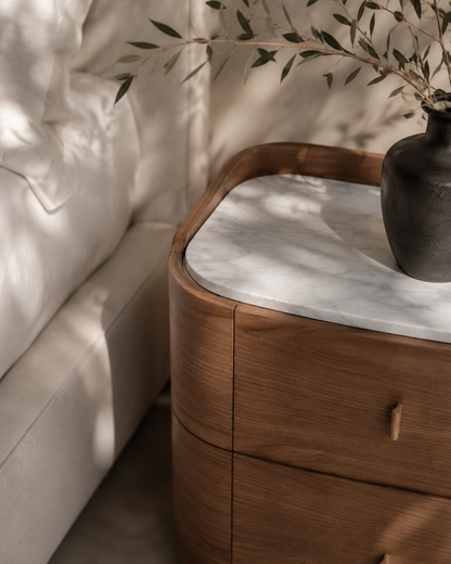 Vertu Bedside Table - Walnut