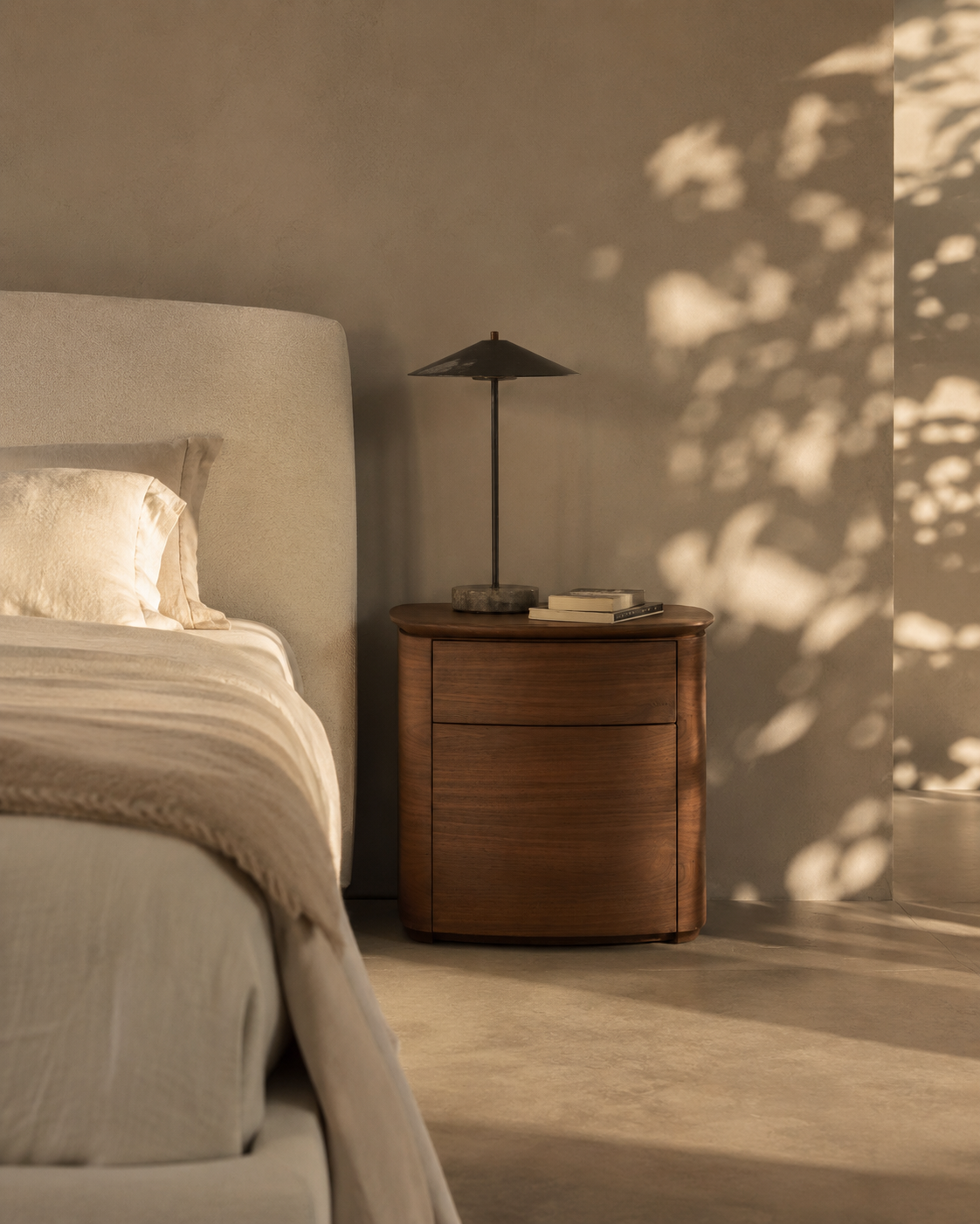 Blade Bedside Table - Dark Walnut